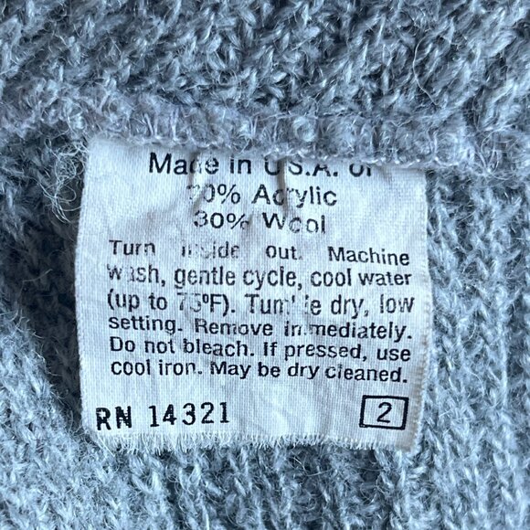 Vintage Puritan Gray Knit Cardigan Sweater Made in USA Wool Blend Size M - Picture 7 of 7